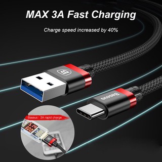 Cáp sạc Baseus Cafule Type-C 3A, Sạc nhanh Quick charge 3.0