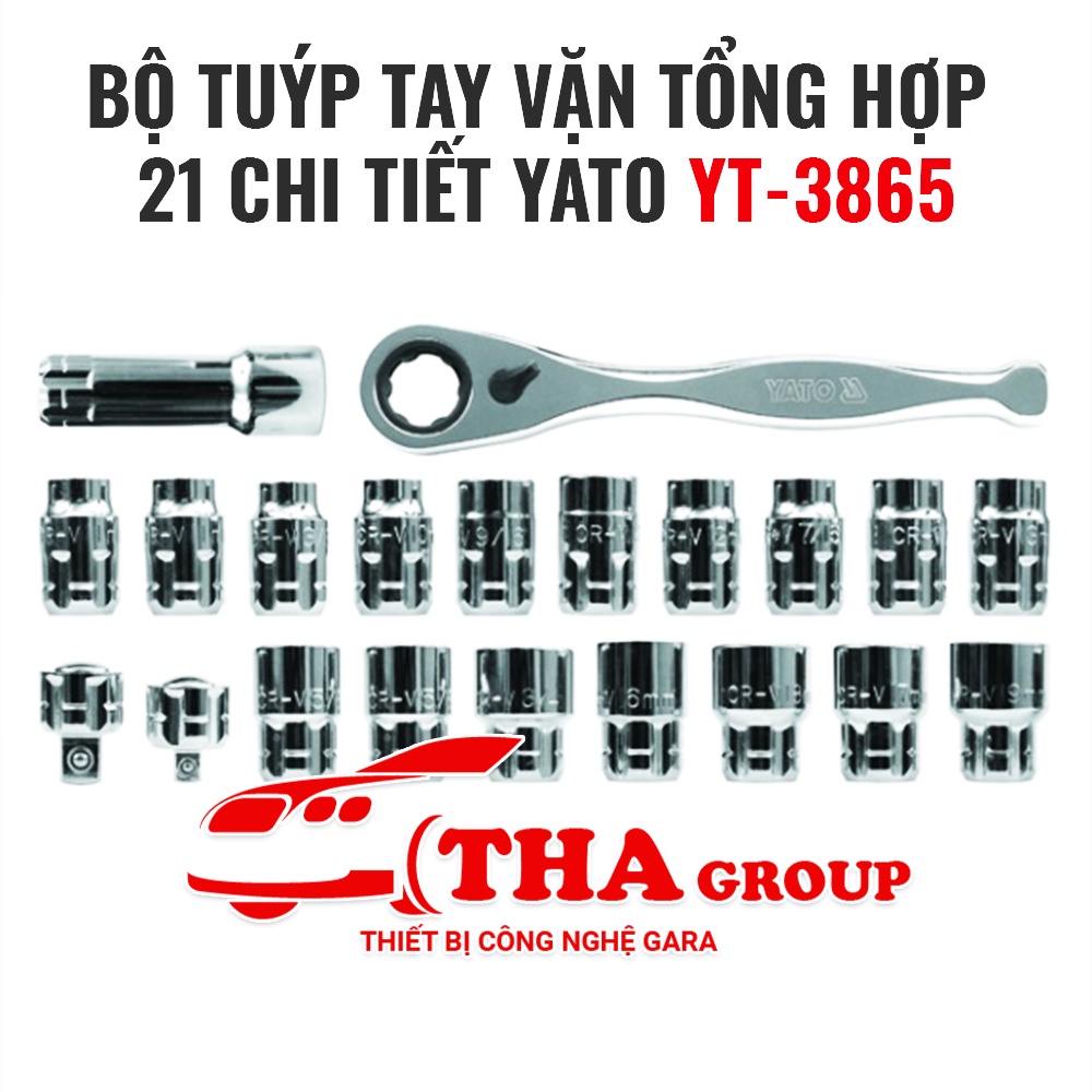 BỘ TUÝP TAY VẶN TỔNG HỢP 21 CHI TIẾT YATO YT-3865