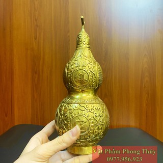 Hồ lô bát quái đồng phong thuỷ 14cm -18cm