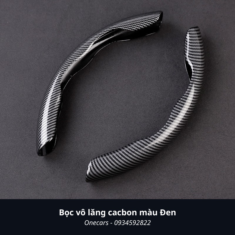 Miếng Ốp Vô Lăng Ô Tô / Bọc Vô Lăng 2 Mảnh Vân Carbon Chống Trượt Cao Cấp Phù Hợp Cho Tất Cả Các Loại Xe