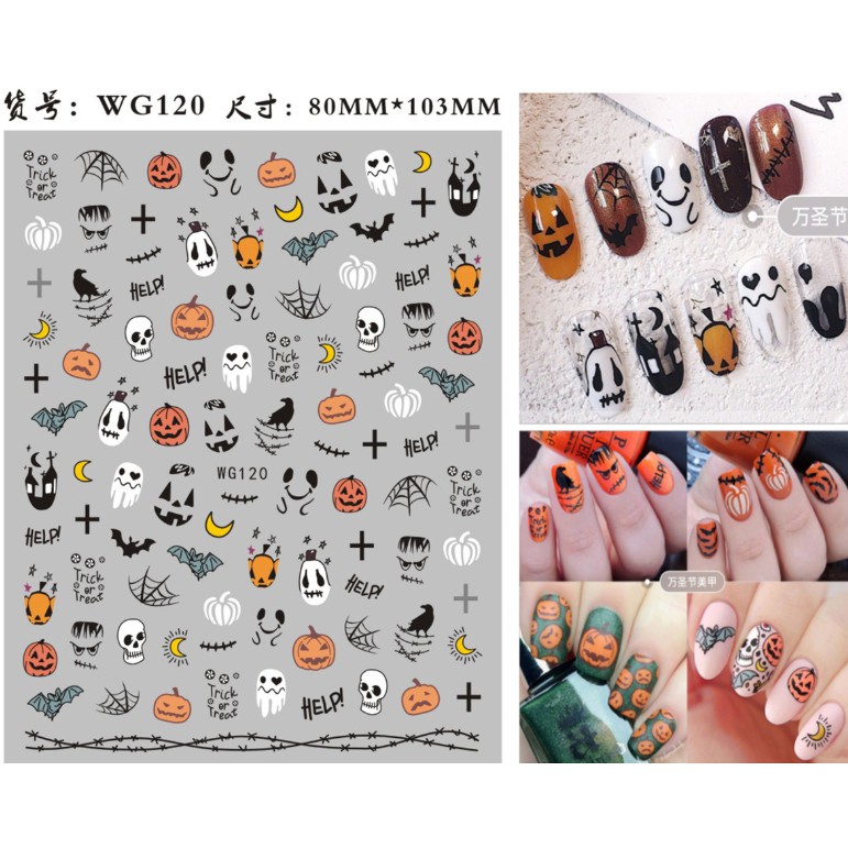 Sticker dán móng tay hình haloween