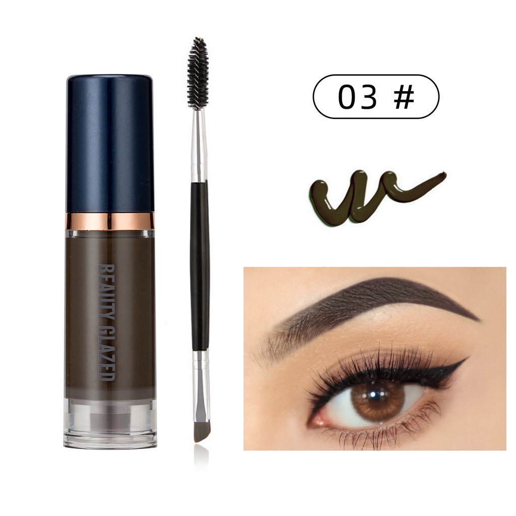 [Hàng mới về] Gel kẻ mày BEAUTY GLAZED 4 màu lựa chọn kháng nước lâu trôi kèm cọ tiện dụng | BigBuy360 - bigbuy360.vn