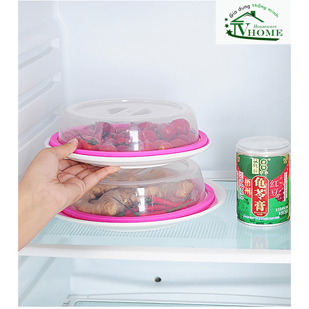 Nắp che đĩa thực phẩm tiện dùng dùng trong lò vi sóng và tủ lạnh.