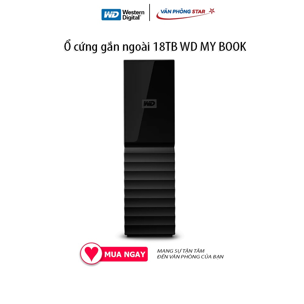 Ổ cứng gắn ngoài 18TB WD MY BOOK 3.5 inch WDBBGB0180HBK Kết nối USB 3.0 ương thích với Windows &amp; Mac OS