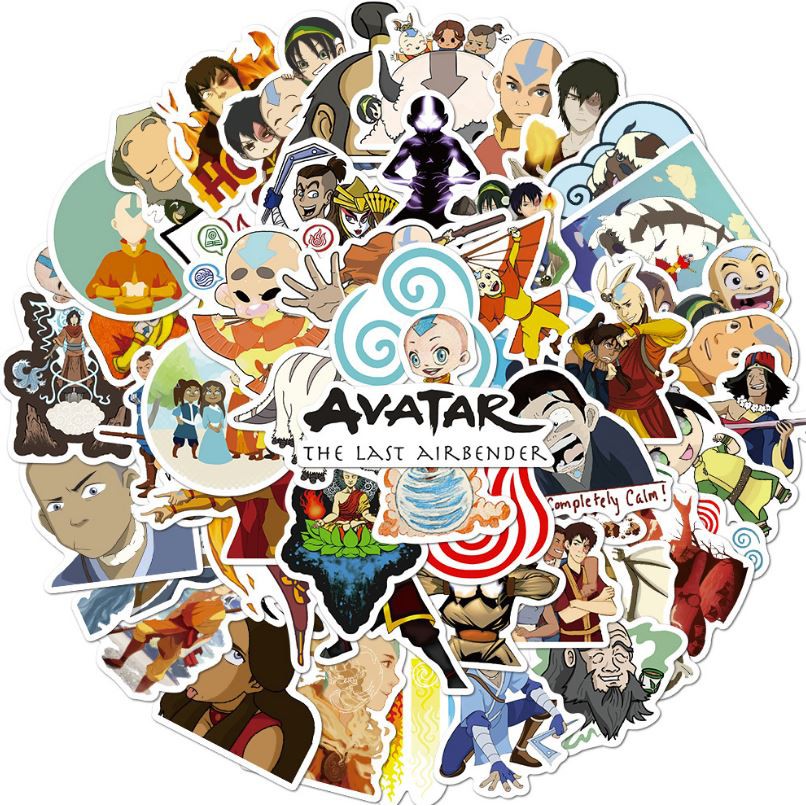 Sticker Avatar The Last Airbender nhựa PVC không thấm nước, dán nón bảo hiểm, laptop, điện thoại, Vali, xe #192