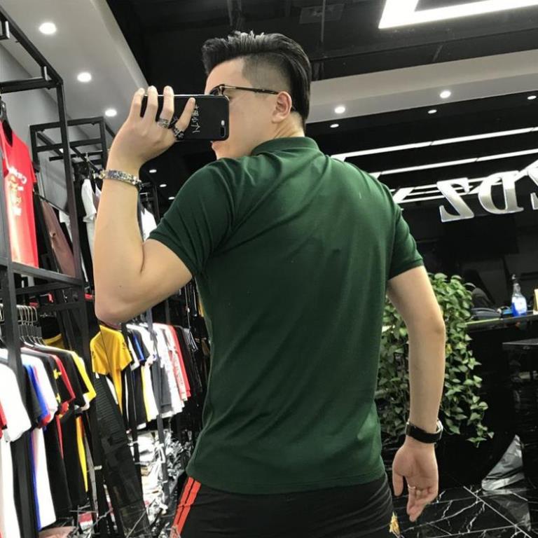Mẫu áo POLO xanh ve chai thêu ngực-cổ bẻ cao cấp vải cotton cá sấu form chuẩn D1 -KO Fashion