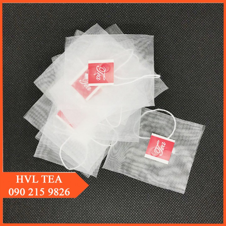 Túi lọc trà, thảo dược lưới tam giác dây nhúng, hàn nhiệt - HVL TEA