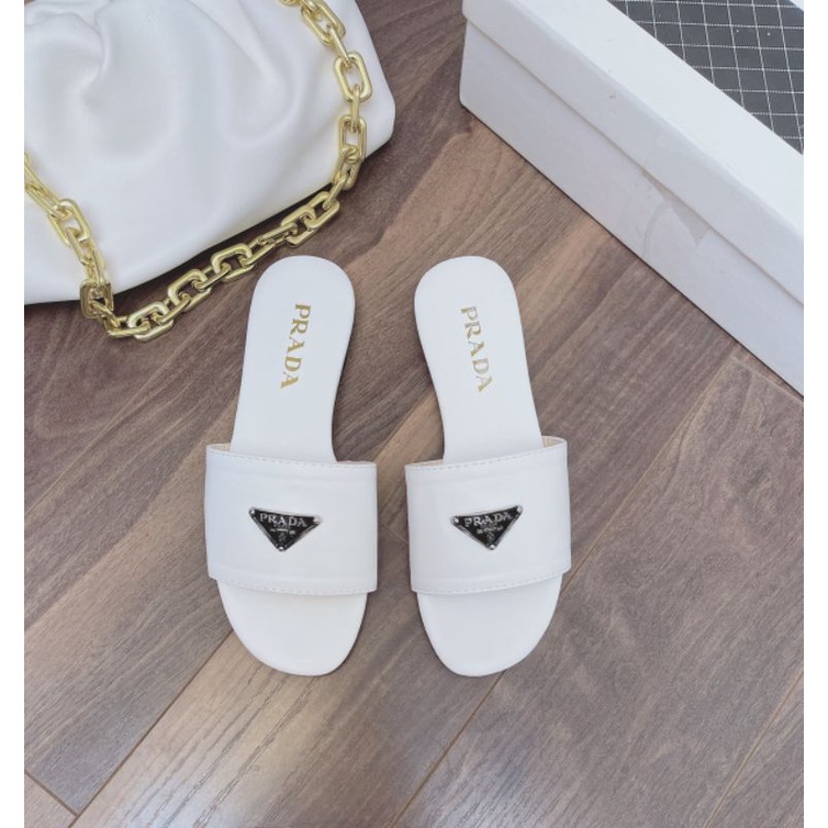Dép Lê Prada Quai Ngang Đế Bằng