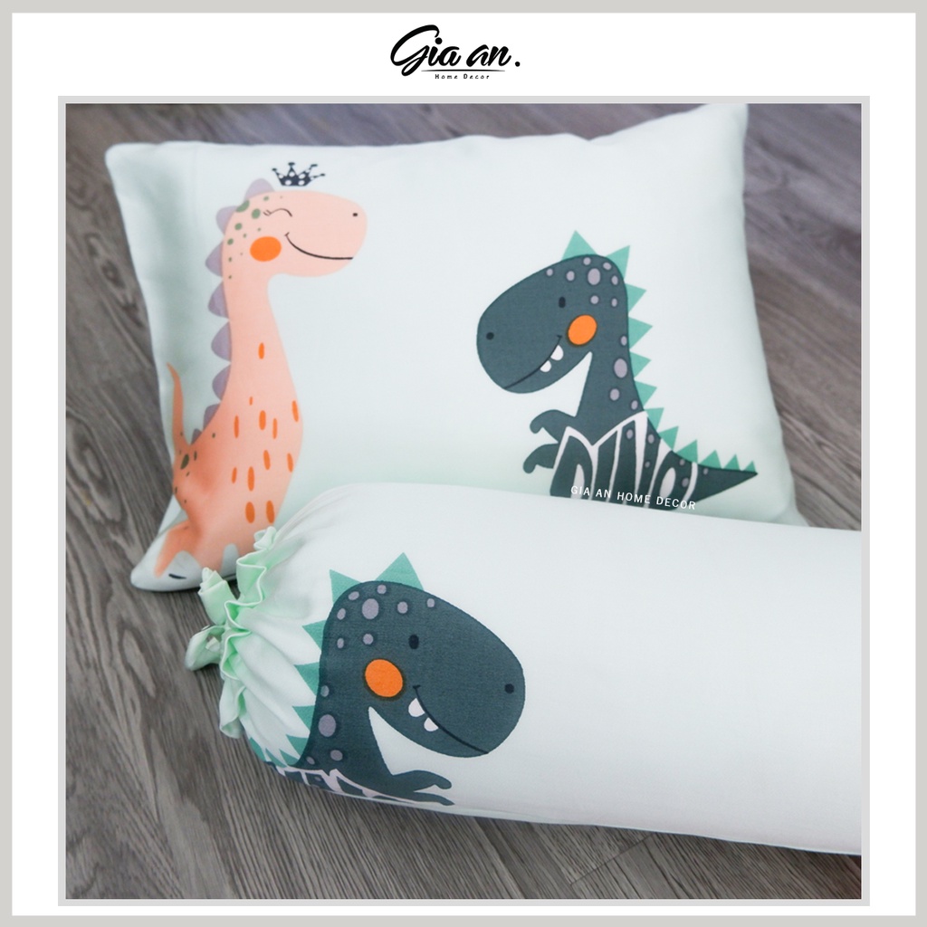 Set mền đi học cho bé chất liệu Tencel, hoạ tiết khủng long xanh, mềm mịn mát thích hợp cho mùa hè