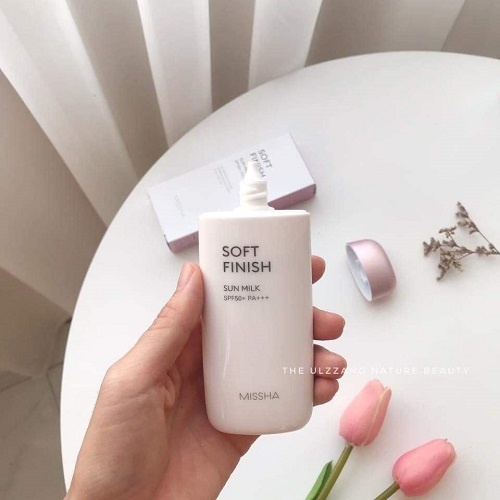 [Hàng công ty ]  Kem chống nắng Missha Soft Finish 70ml ̣(hồng) - kem chống nắng nâng tone dưỡng ẩm Missha