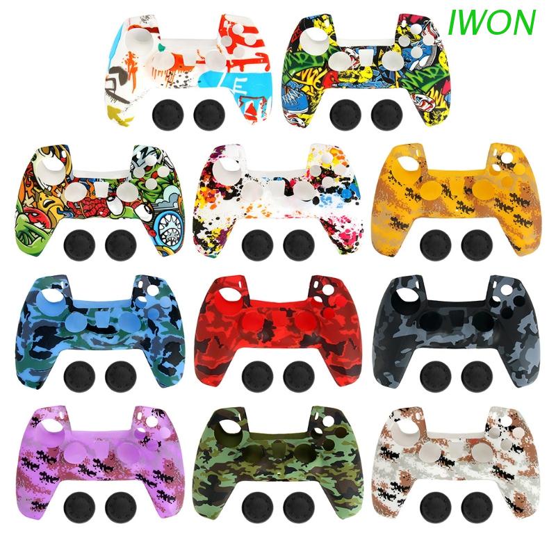 Vỏ bọc silicon chống bụi chống trượt họa tiết rằn ri cho tay cầm chơi game PlayStation PS5