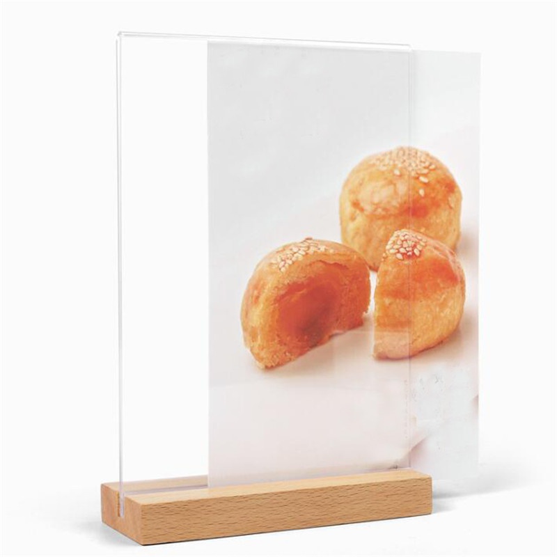 Acrylic Menu Display Stand for Cafe Bar Restaurant Desktop Sign Holder