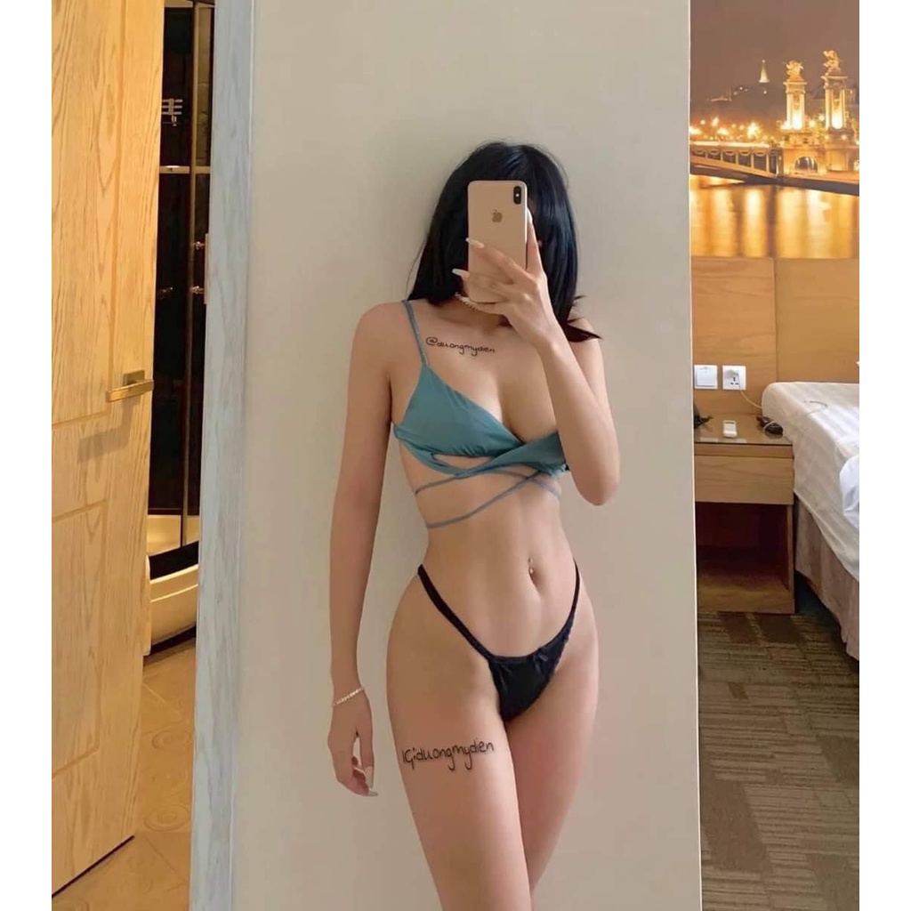 CK019 ( MẪU MỚI )- Quần lót T-string thun su cao cấp phối ren KELLY WANG