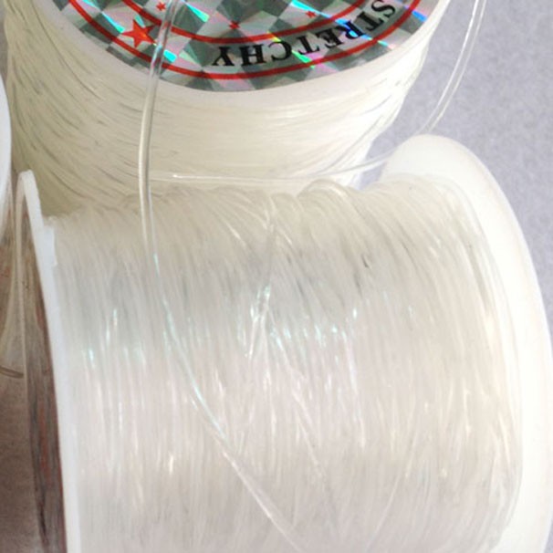 1 CUỘN DÂY CHUN CƯỚC CO GIÃN SỢI TRÒN 0.5-1mm XỎ HẠT ĐÁ HẠT NHỰA