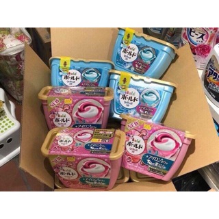 HỘP VIÊN GIẶT GEL BALL 3D 18 VIÊN MÀU XANH NỘI ĐỊA NHẬT BẢN