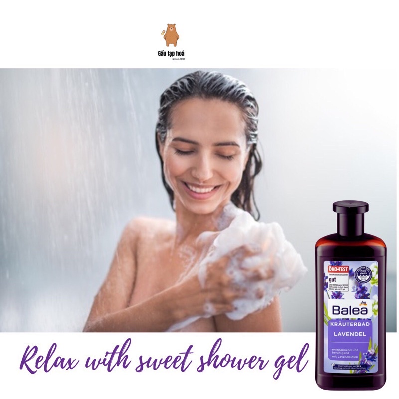 Sữa tắm thảo dược Balea Kräuterbad hương hoa Lavendel, 500 ml nhập khẩu Đức