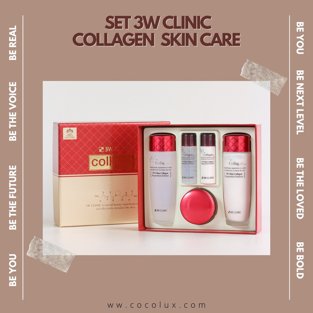 Set dưỡng da 3W Clinic Collagen White Skin Care-[COCOLUX]