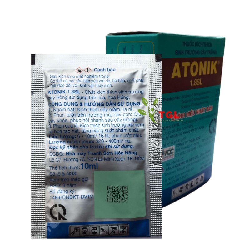 Thuốc Atonik 1.8SL, thuốc kích thích tăng trưởng cây trồng tăng chồi, kích chồi, rễ, Gói 10ml