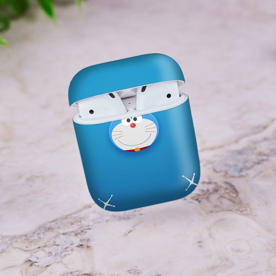 Miếng dán skin cho AirPods in hình Đô Rê Mon 1 - [AirPods 1 / 2 / pro]