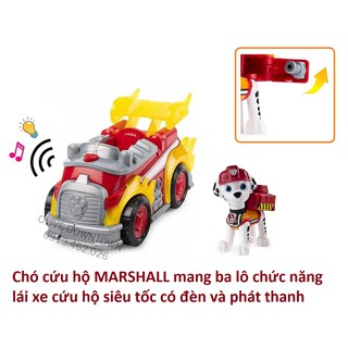 BỘ LỚN Marshall lái xe siêu tốc có đèn & nhạc - Những chú chó cứu hộ Paw Patrol