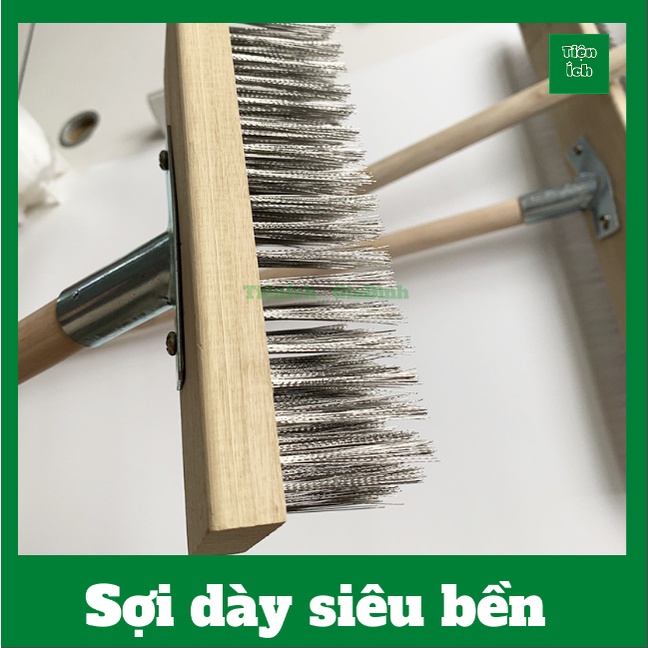 Chổi sắt cầm tay không rỉ chà rửa vệ sinh rong rêu ố vàng nền sân vườn ngoài trời bể bơi đánh bay mọi vết bẩn