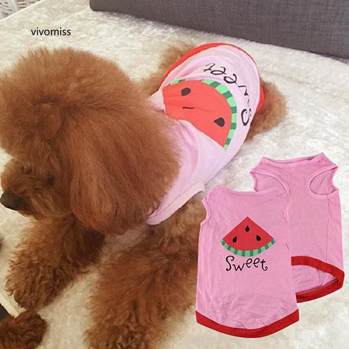 Áo thun ngắn tay họa tiết dưa hấu dễ thương dành cho thú cưng