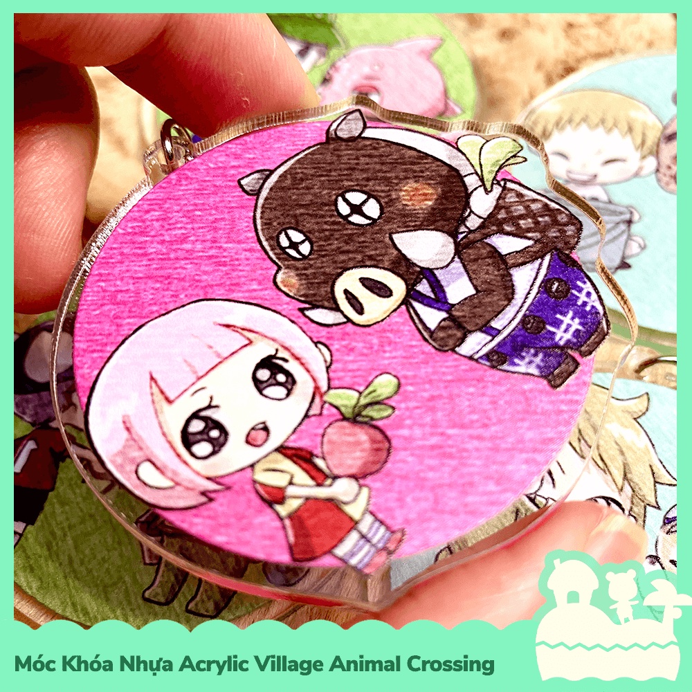 [Sẵn VN - NowShip] Móc Khóa Keychain Acrylic Nhựa Trong Nhân Vật Game Animal Crossing Horizons Nintendo Painting Nét Chì