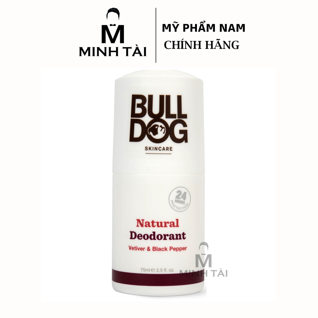 Lăn Khử Mùi Cho Nam BULLDOG Vetiver &amp; Black Pepper Natural Deodorant - 75ml - Hàng Chính Hãng
