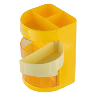Ống cắm bút 4 ngăn Deli - hộp đựng bút để bàn  - Màu Xanh dương/vàng dùng trong văn phòng 1 chiếc - E904 - HOKAMI STORE