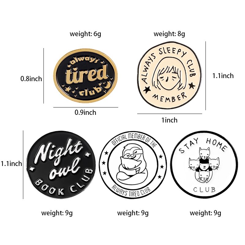 Ghim cài áo QIHE JEWELRY tráng men hình tròn nhiều thiết kế tùy chọn dùng làm quà tặng trang trí cho túi xách