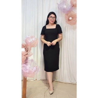 Bigsize công sở - Đầm Midi Đen