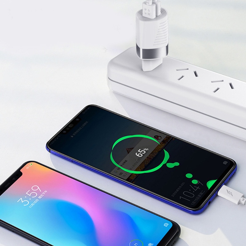 Cốc Sạc Nhanh Hai Cổng USB ABS + PC Mini 2.4A Gắn Tường