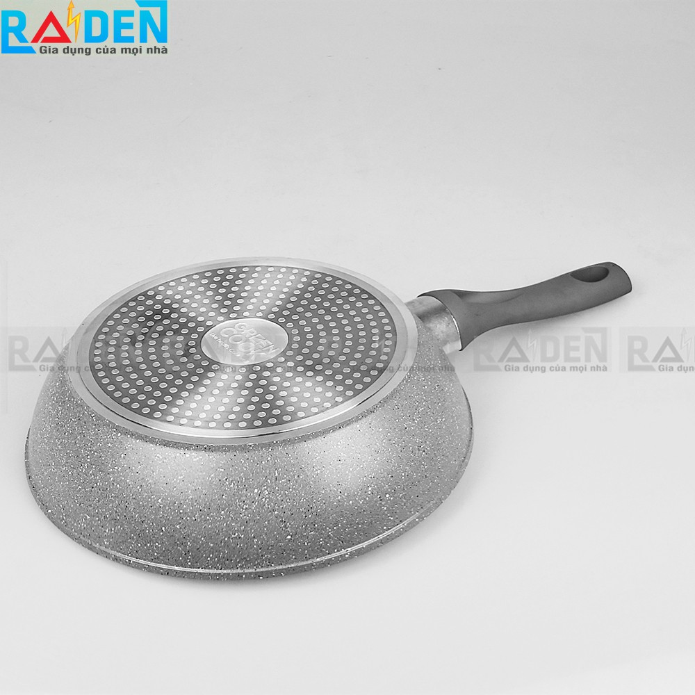 Chảo vân đá đáy từ chống dính GreenCook cạn lòng và sâu lòng size 22cm - 24cm - 26cm - 28cm - 30cm