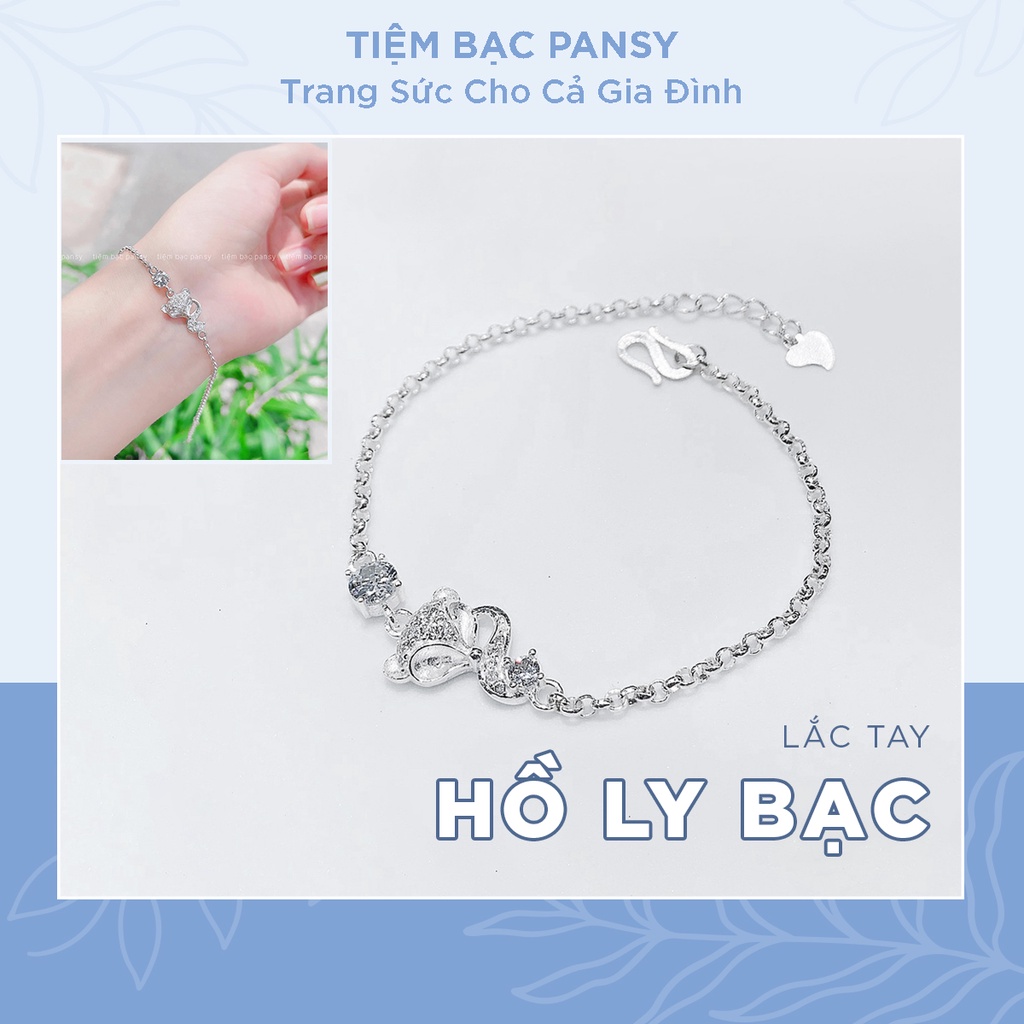 Lắc tay bạc nữ PANSY hồ ly tình duyên, vòng tay thời trang bằng bạc ta 925 cao cấp