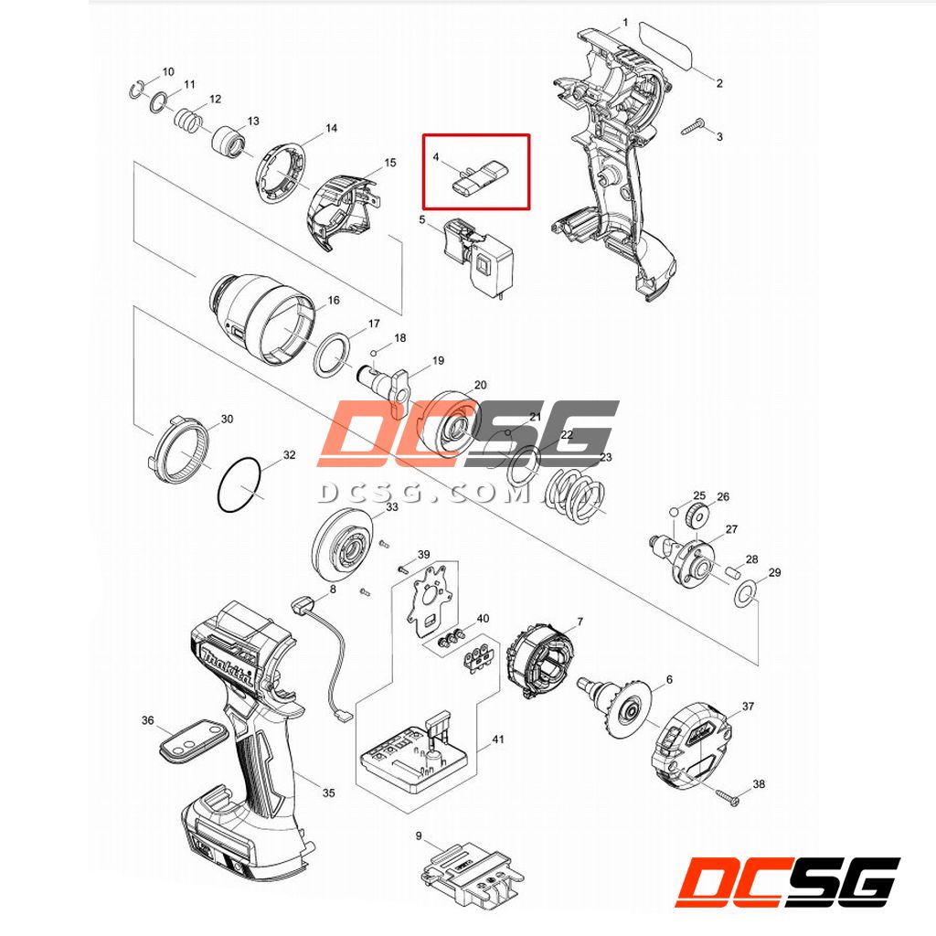 Cần gạt đão chiều động cơ cho máy vặn vít Makita 455053-8 | DCSG