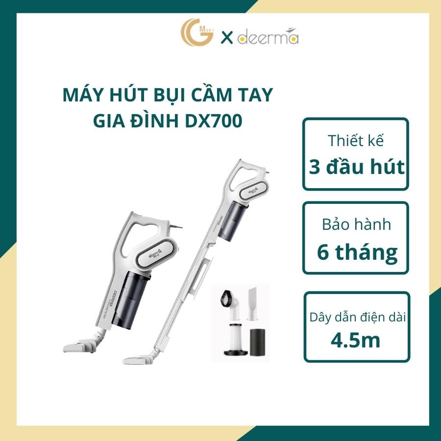 Máy hút bụi cầm tay Xiaomi Deerma DX700 2 trong 1 lực hút mạnh bảo hành 6 tháng