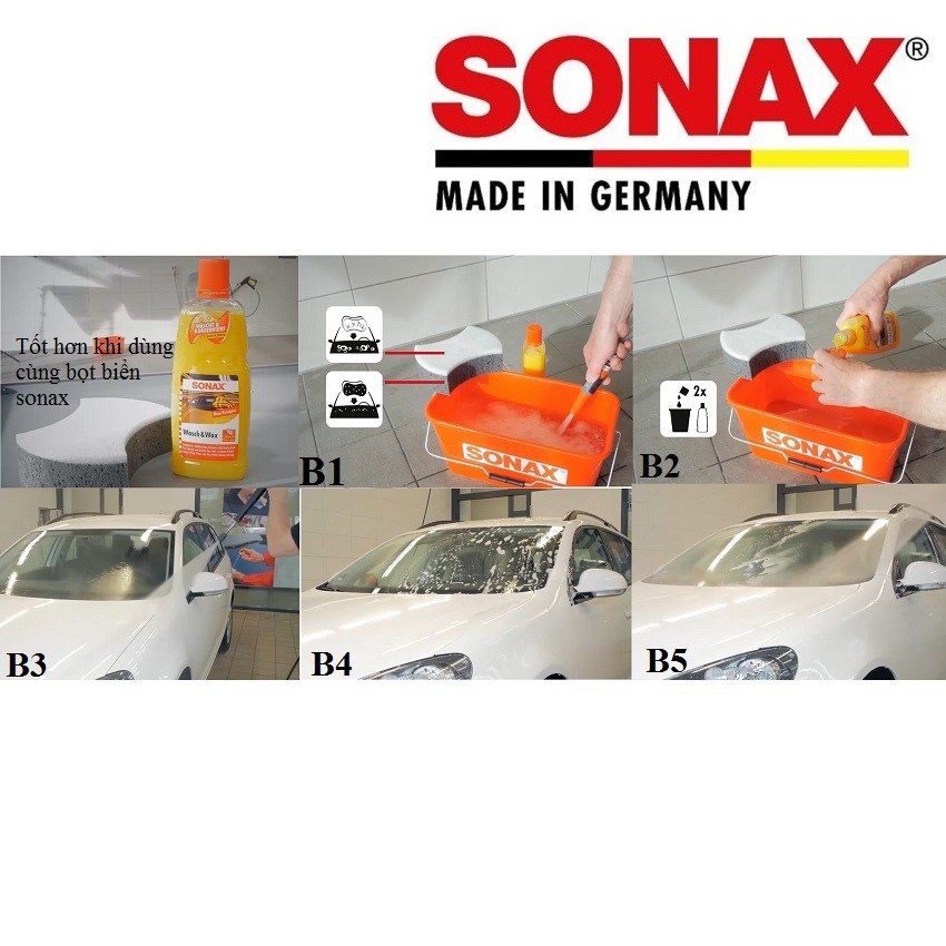 Nước rửa xe và wax bóng sơn 2:1 SONAX 313341