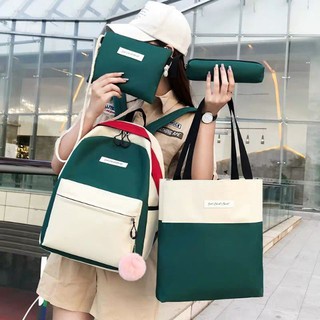 Set balo, túi 4 món - phối 3 màu cb5