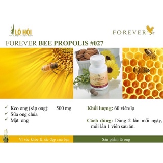 Thực phẩm bảo vệ sức khoẻ forever Bee propolis ( viên sáp ong 027 flp)