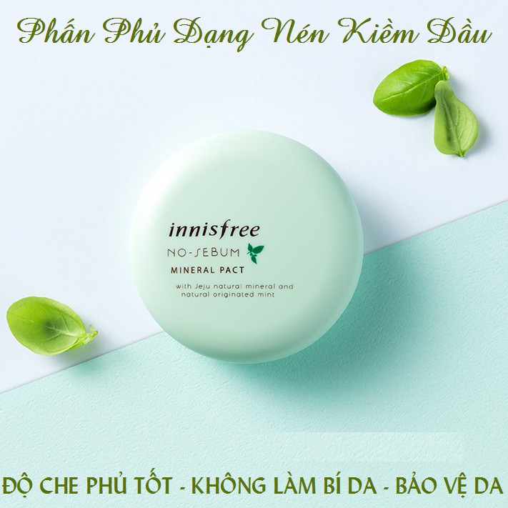 Phấn phủ dạng nén innisfree No Sebum Mineral Pact