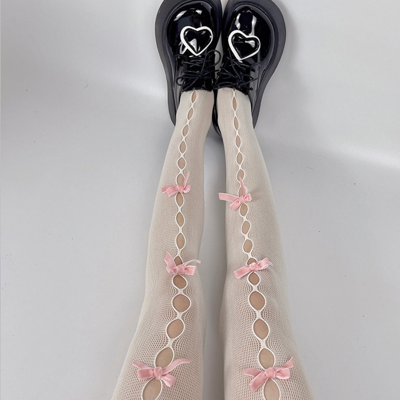 Quần Tất Lưới Phối Nơ Màu Sắc Ngọt Ngào Quyến Rũ Cho Nữ