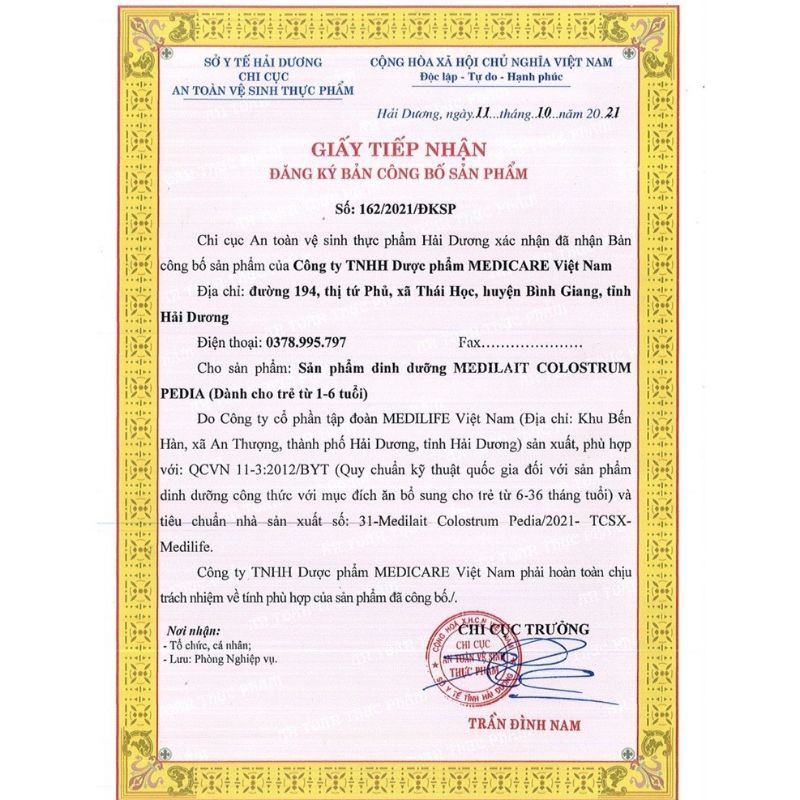 Sữa bột Medilait colostrum lon 800g