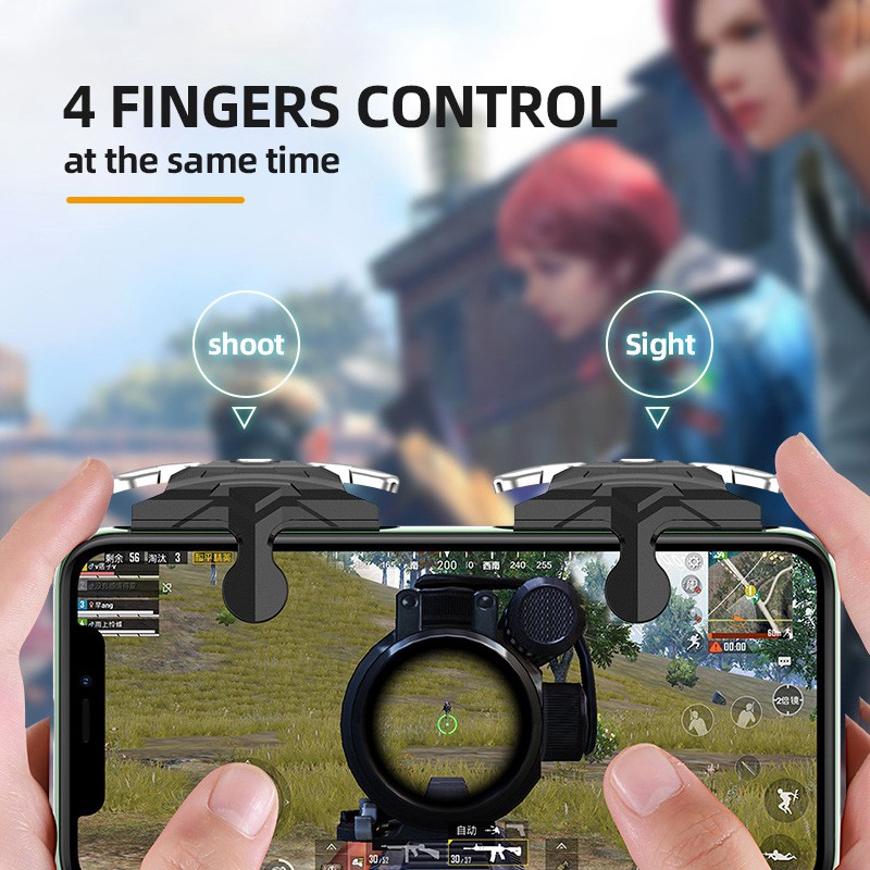 【Mới nhất】 PUBG Mobile Joystick Cần điều khiển trên thiết bị di động Phục hồi Tay cầm điều khiển 4 ngón tay Kích hoạt Game Shooter Trình điều khiển cho iPhone Trò chơi điện thoại Android