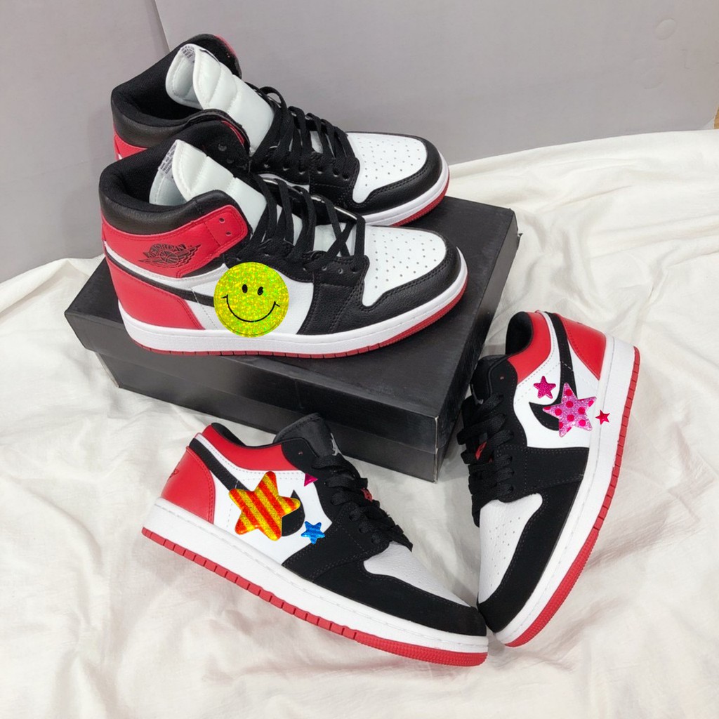 Giày Sneaker Jordan 1 Trắng Đỏ Cao Cấp Full Size Nam Nữ