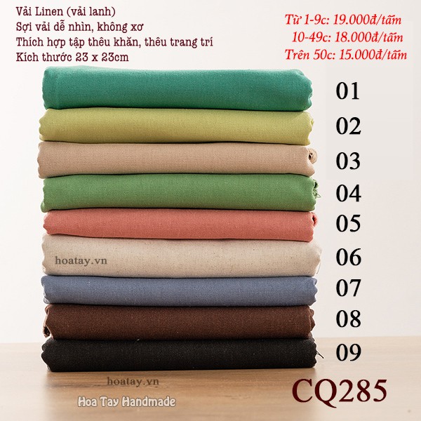 Vải thêu tay, vải lanh - linen tập thêu CQ285