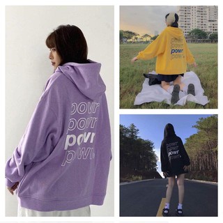 Áo khoác nỉ có mũ - ÁO HOODIE freesize form rộng nam nữ unisex mặc cặp - couple in chữ POWR