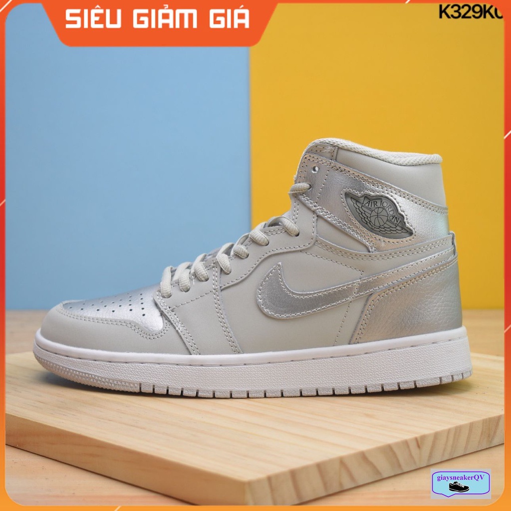 Giày thể thao Air Jordan 1 Retro High CO Japan Neutral Grey  bạc cổ cao siêu đẹp dành cho nam nữ