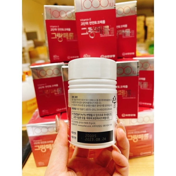 VITAMIN E HÀN QUỐC 1000IU HỘP 60 VIÊN CHÍNH HÃNG TÁI TẠO LÀM SÁNG DA NGỪA NÁM