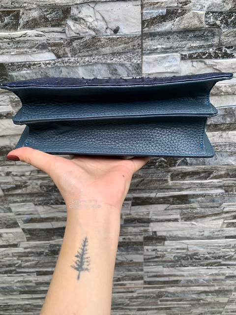 TÚI DA CÁ SẤU THẬT S22 XANH NAVY - CÁ SẤU GÒ VẤP