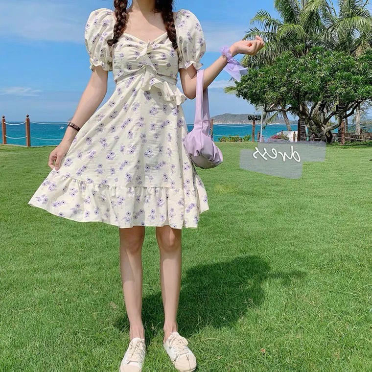 Đầm Hoa Tay Phồng Dáng Chữ A Thời Trang Pháp Quý Phái 2021 | BigBuy360 - bigbuy360.vn